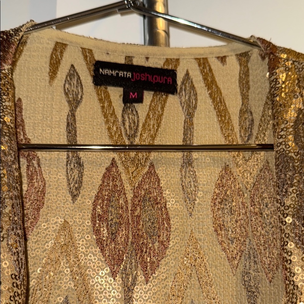 Gold Sequin Patterned Blazer - Picture 4 of 6